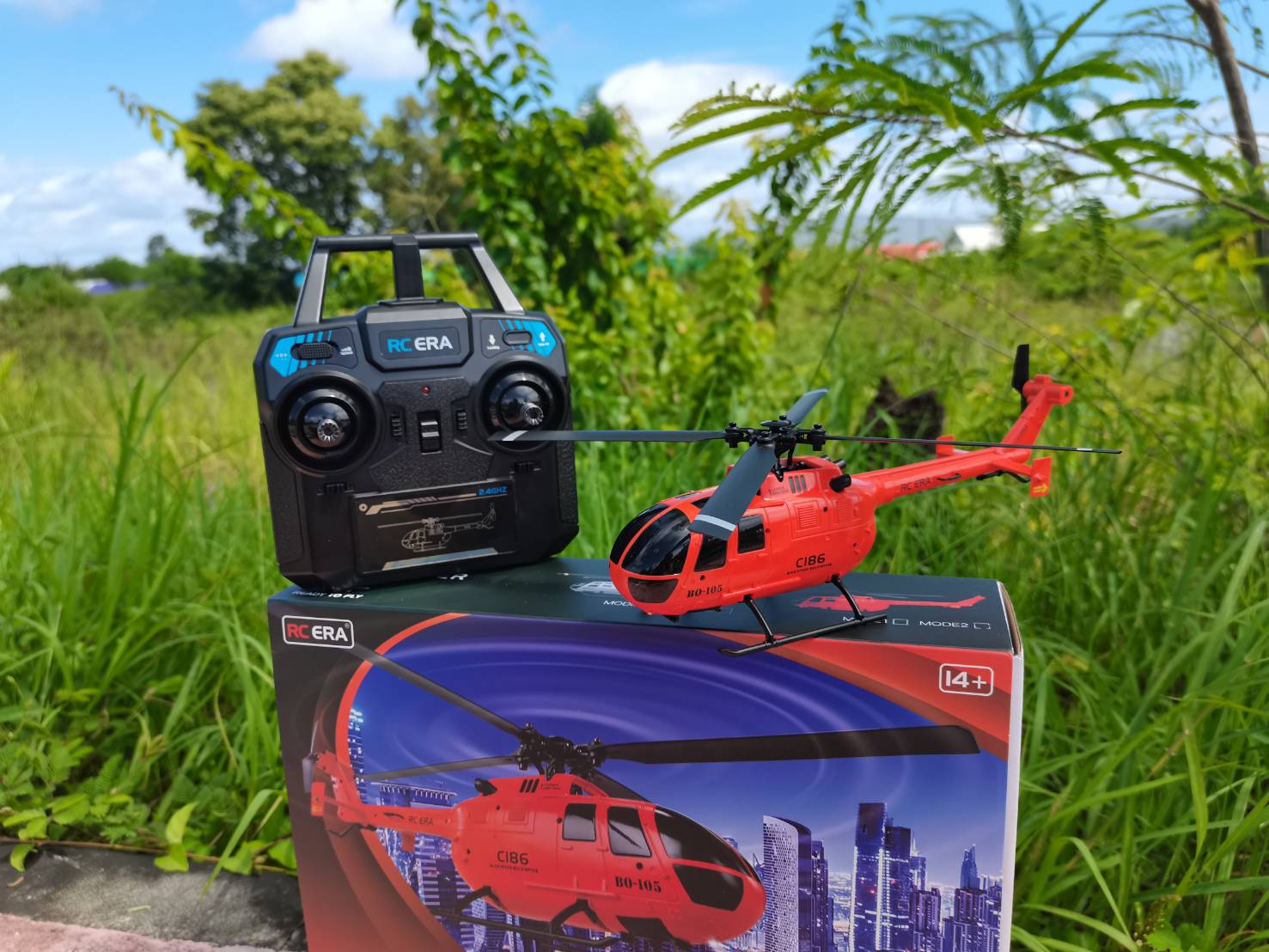 เฮลิคอปเตอร์บังคับวิทยุ RC ERA 2.4G C186 RC เฮลิคอปเตอร์ 4ใบพัด 6แกน Gyroscope สำหรับ Stabilization TC ของเล่น RC ชุดพร้อมเล่น