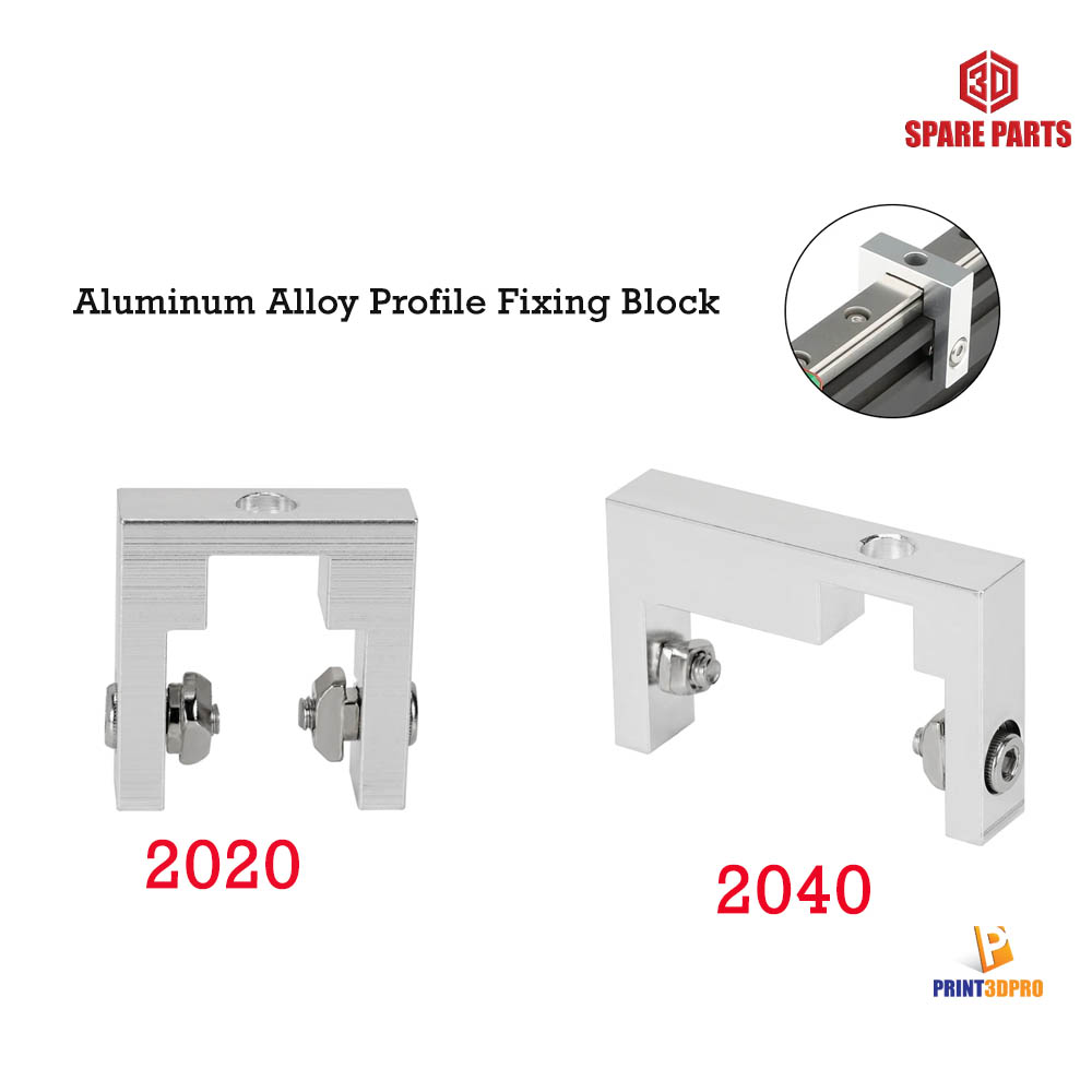 2020 2040 Aluminum Alloy Profile Fixing Block 3D Printer Part for MGN12 Linear Guide Rail Fixed Block 3D Printer Part