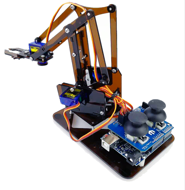 แขนกลหุ่นยนต์ อะคริลิคสีน้ำเงิน (ไม่รวมเซอร์โวและแผงวงจร) UNO R3 servo SG90 Acrylic Blue color Robot Arm DIY Maker Learning เพื่อการเรียนรู้