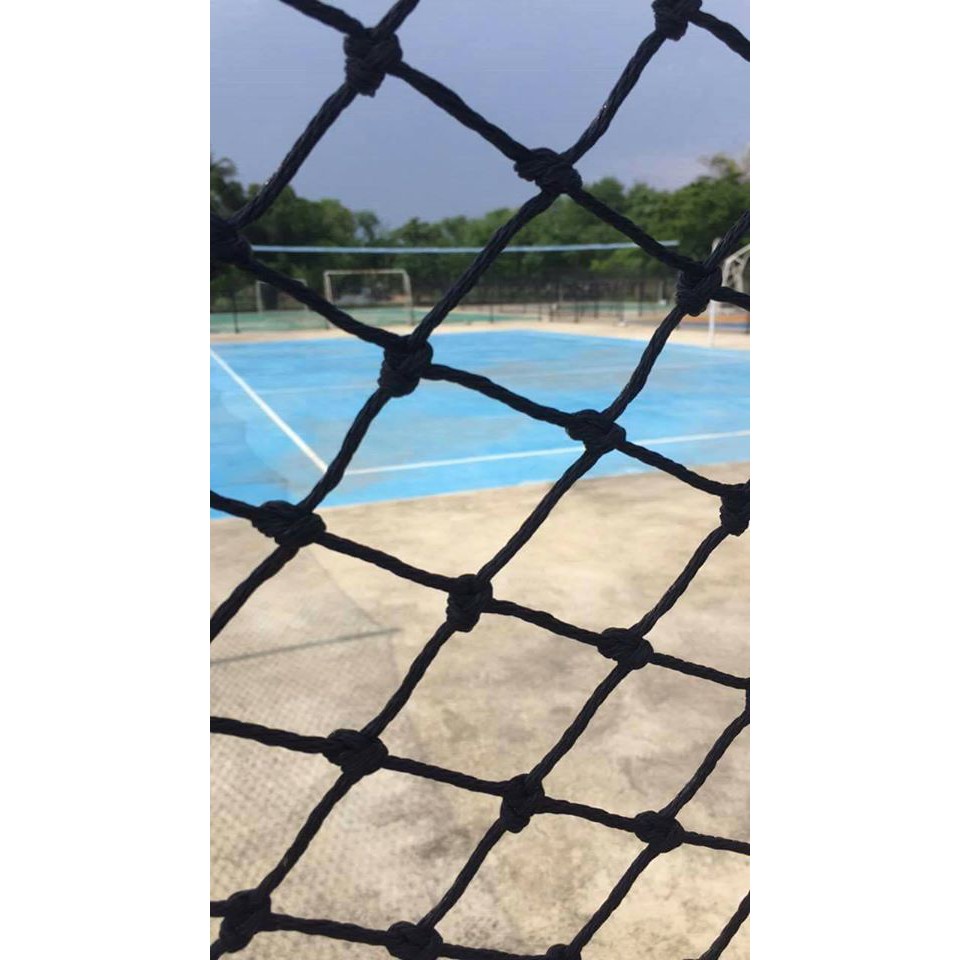 ตาข่ายล้อมสนามเทนนิส กั้นสนามเทนนิส ⭐️⭐️ความสูง 2 m. x ยาว 40 m.⭐️⭐️สีดำ 3 mm. ช่องตา 5 x 5 cm. ⭐️⭐️ทนแดด ทนฝน