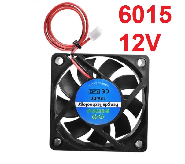 พัดลมระบายอากาศ 60x60x15mm 6015 60mm Cooling Heatsink Fan 12V with Dupont Wire Brushless 3D Printers Parts Cooler Radiator Quiet