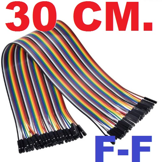 สายจั๊ม เมีย-เมีย Jumper Wire (Female to Female) สายแพ ยาว 30cm. จำนวน 40 เส้น F-F Cable Dupont