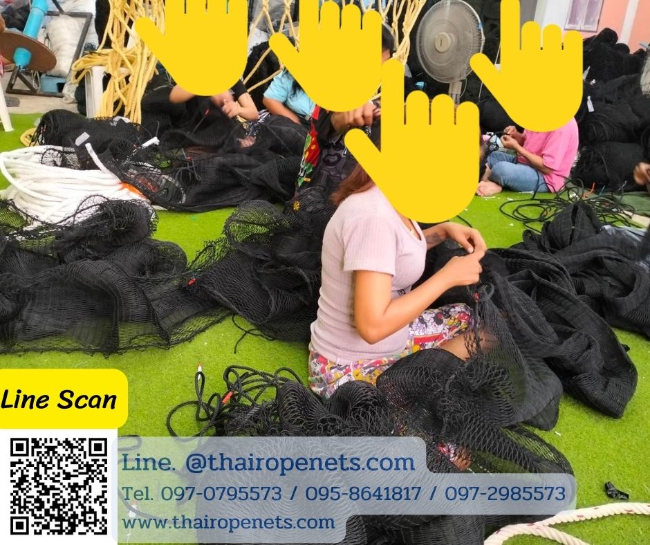ตาข่ายกั้นนก ตาข่ายดักนก(HDPE) สีดำ กันUV 1.5 mm.ช่องตา 2 x 2 cm.ผืนใหญ่ 8x25 m.