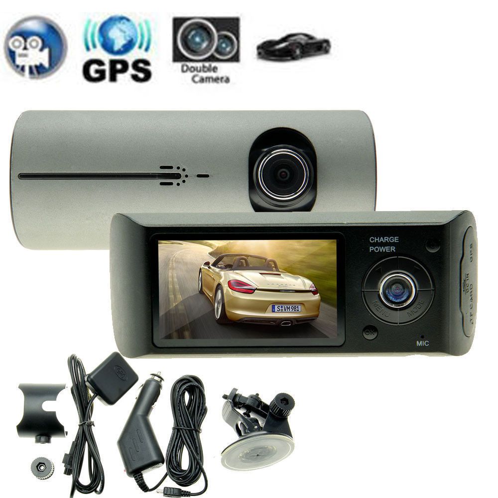 กล้องติดรถยนต์ R300 HD DVR 2 เลนส์+GPS