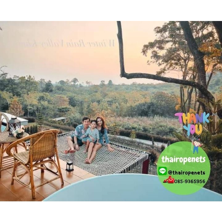 ตาข่ายคาเฟ่ รุ่น Premium ตาข่ายรีสอร์ท เปลตาข่ายในสวน เปลตาข่ายริมสระว่ายน้ำ ติดตั้งง่าย แถมฟรีเชือกมัดโครงเปลตาข่าย
