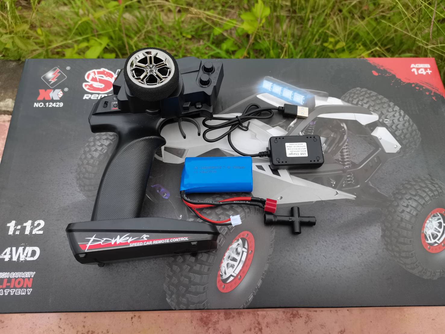 "รถบังคับวิทยุ OFF-ROAD WL-TOYS&XK NO.12429 4WD.ระบบ SERVO เลี้ยว+เล่งตามมือ แบตเตอร์รี่ lipo 7.4V 1500Mah ระบบกันน้ำ ชุดพร้อมเล่น"