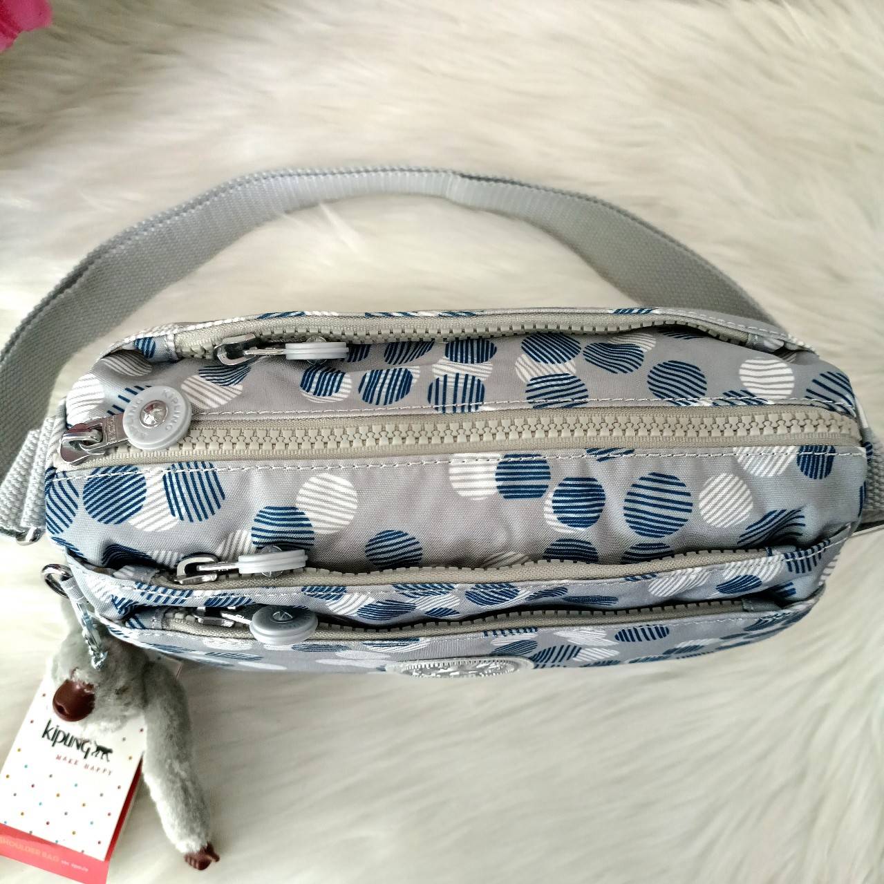 กระเป๋าสะพายkipling ผ้าไนล่อน คิปลิ้ง กระเป๋าคิปริ้ง outlet แท้