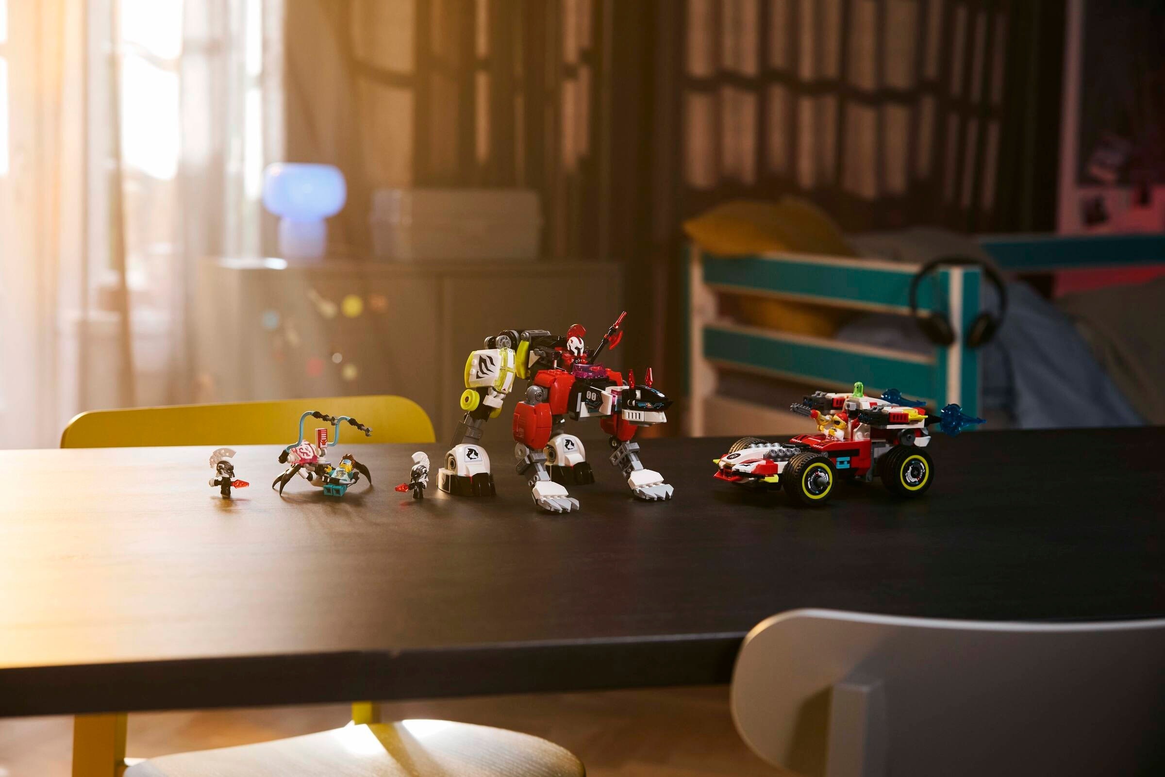 LEGO DREAMZzz เลโก้ 71497 Cooper's Tiger Mech and Zero's Hot Rod Car