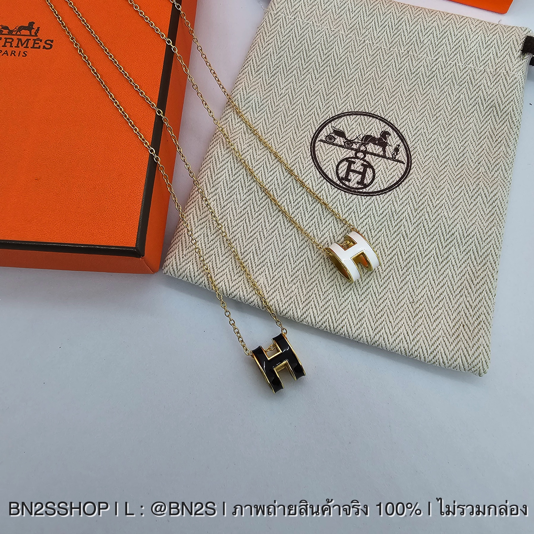 สีดำ | สร้อยคอผู้หญิง Hermes Pop H Necklace