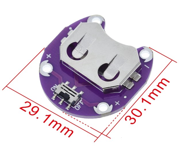 รางถ่านกระดุม CR2032 มีสวิตช์ LilyPad Coin Cell Battery Holder battery seat with switch on/off module