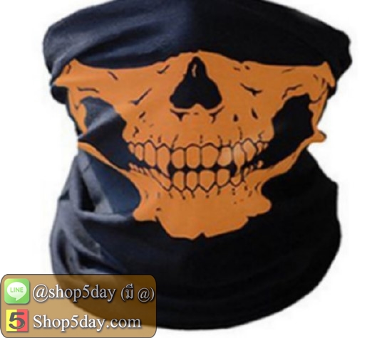 ผ้าบัพ กระโหลก ทีม ผ้าบัฟ แบบสวม สีดำ ลายสี ใช้กันแดด กันลม ขี่จักรยาน มอเตอรไซด์