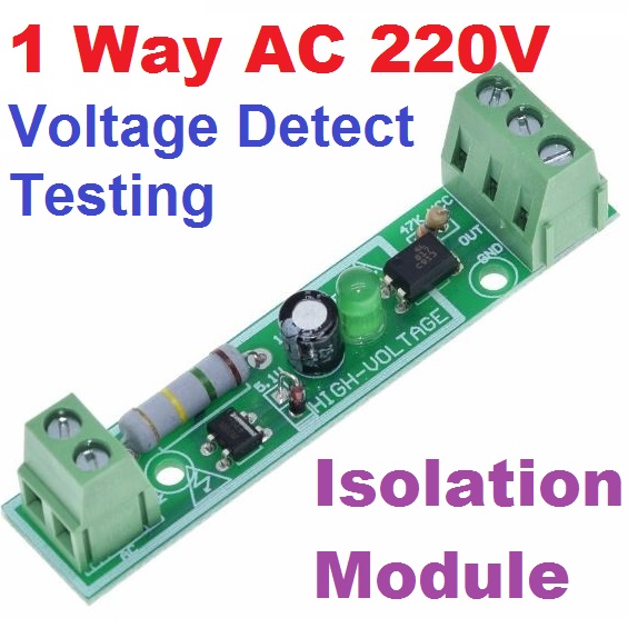 1 Channel Way AC 220V Optocoupler Isolation Module Voltage Detect Testing Board 3-5V For PLC Microcontroller TTL Level 1-Bit for Arduino