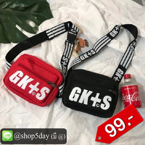 🔥กระเป๋าผ้าสะพายข้าง GK+S มี10สี สุดซิค