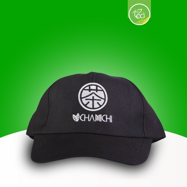 หมวกแก็ป CHAMICHI หมวก ปักโลโก้ สีดำ กันแดด ใส่ทำงาน ออกแบบโดย ทีอีเอ
