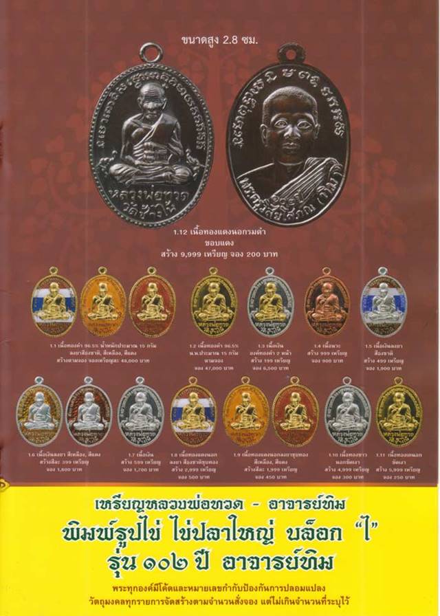 เหรียญหลวงพ่อทวด อาจารย์ทิม วัดช้างให้ พิมพ์ไข่ปลาใหญ่ รุ่น ๑๐๒ ปี อาจารย์ทิม เนื้อทองเคนอกขัดเงา หมายเลข ๒๕๙๓