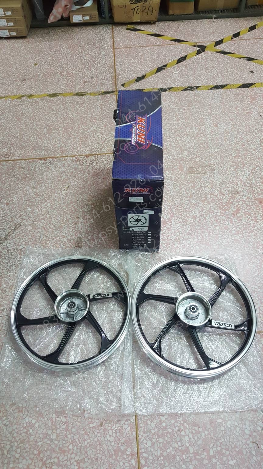 ล้อแม็กคู่ WAVE 125 ดรัมเบรค (ขอบ 17) 7 ก้าน/ดำ