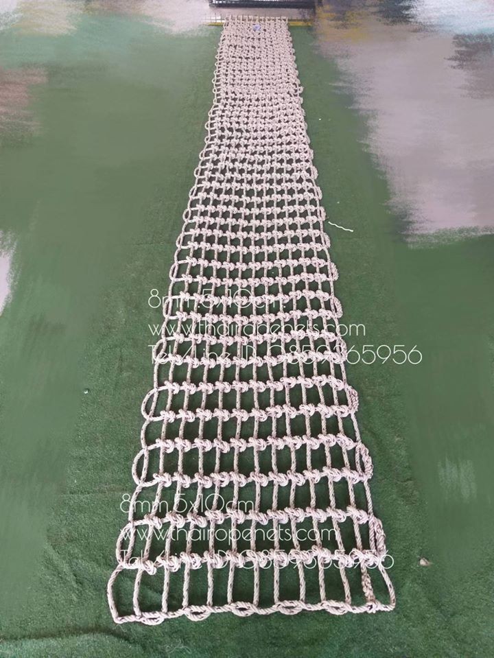 ตาข่ายเชือกใยยักษ์ ขนาด 8 mm. ช่องตา 5 x 10 cm. (ผลิตได้ทุกขนาด)