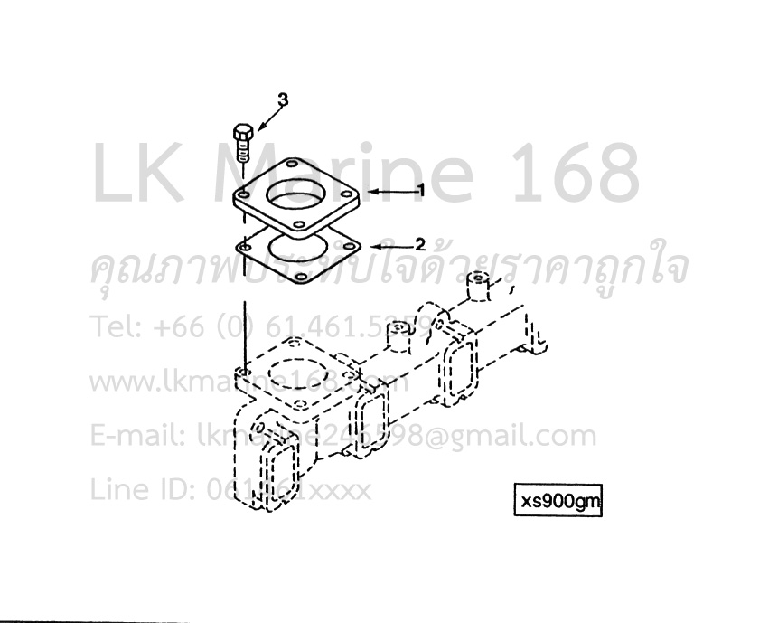 No.02 3912220 6BT5.9 Exhaust Outlet Connection Gasket / ปะเก็นท่อไอเสีย (Thick/หนา 0.40) FP Diesel (60928, 3903251)