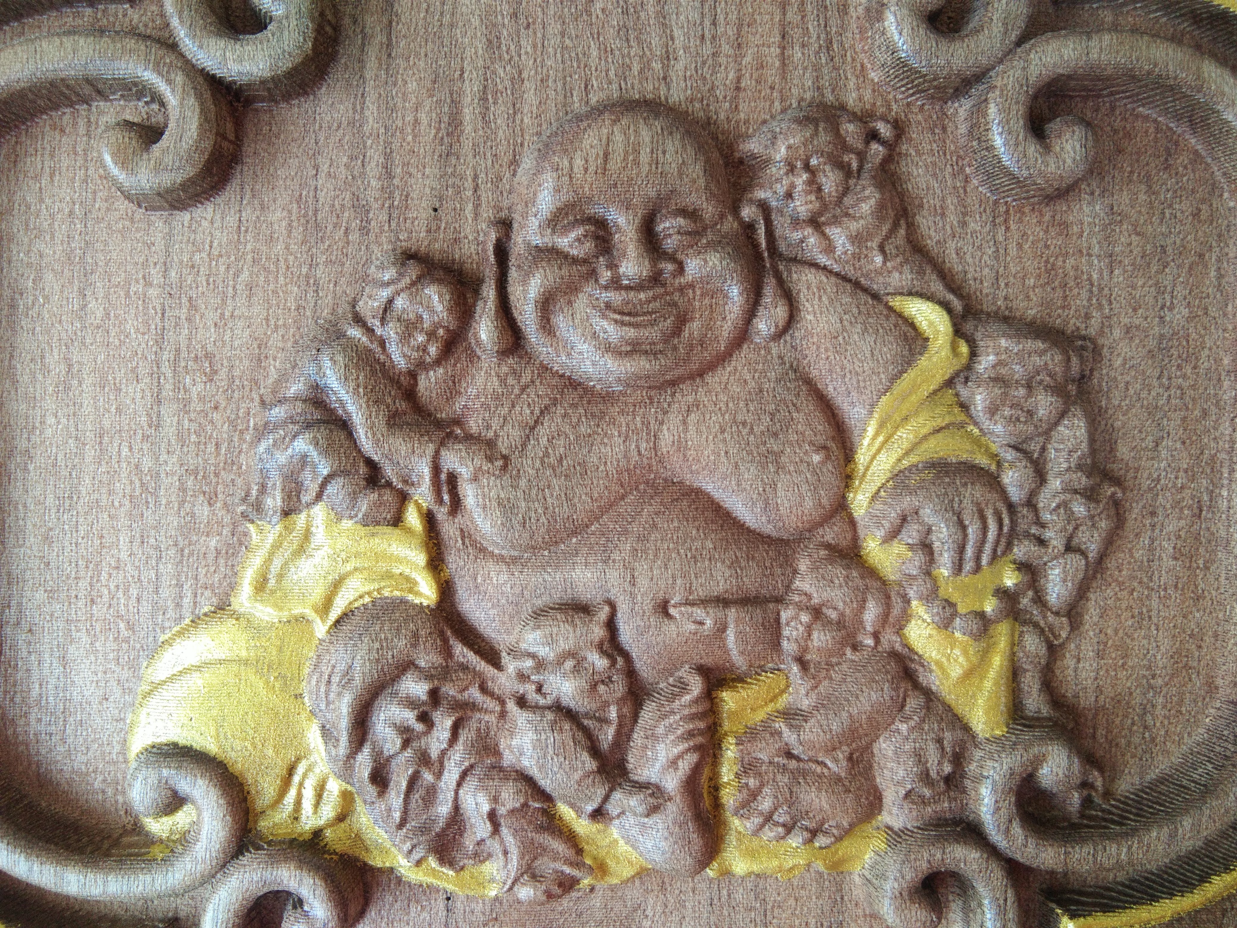 ภาพแกะสลักไม้ พระสังกัจจายน์