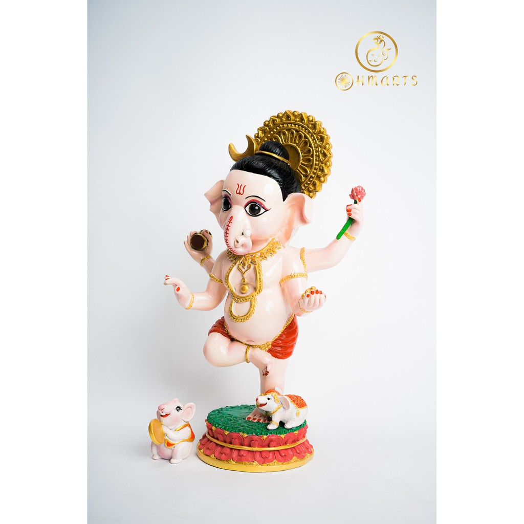 Ganesha พระพิฆเนศ ปางยืน ประทานพรอุดมทรัพย์ บูชาจะพ้นจากอุปสรรค ประสบความสำเร็จ ปลุกเสก ** แถมฟรี หนูมุสิกะ 2ตัว ** G01