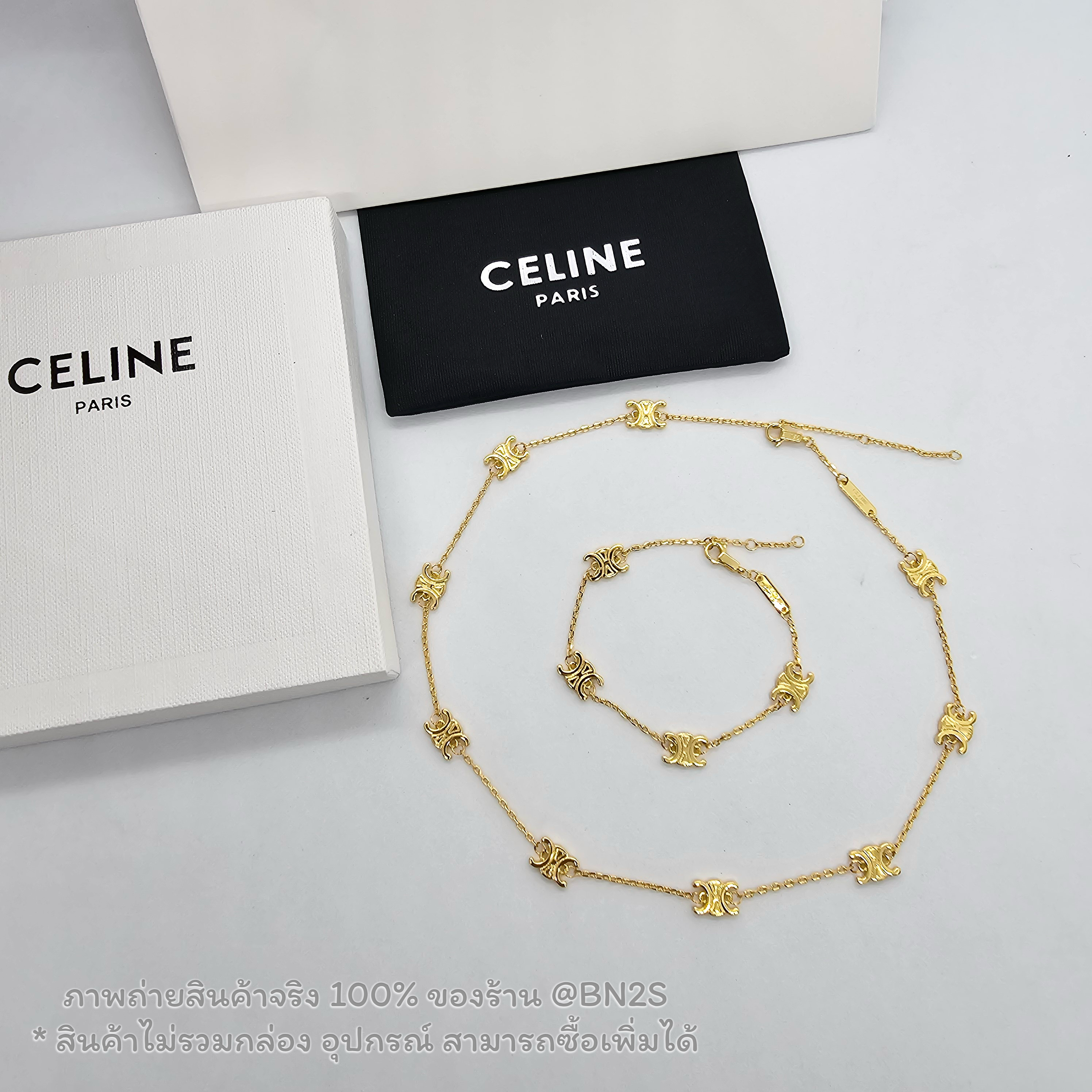 สร้อยแขน | CELINE MINI TRIOMPHE BRACELET สร้อยคอซีลีน ผู้หญิง 1:1 เลเซอร์โลโก้ ไม่ลอก ไม่ดำ งานดี สวยมากรับประกันงานเลย สินค้าไม่รวมกล่องน้า สามารถซื้อกล่องเพิ่มได้จ้า สร้อยคอยาว 40 ซม. เพิ่มได้ 5 ซม. ฟรีถุงกระดาษ และ ซองซิปล๊อค แบรนด์ CL