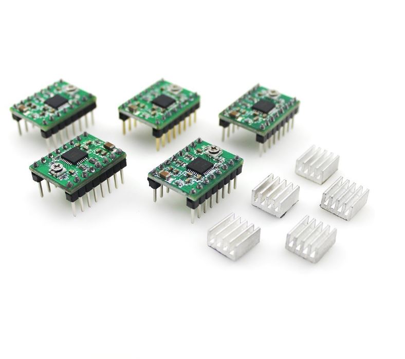 Green A4988 StepStick Stepper Motor Driver Module+Heat Sink 3D Printer