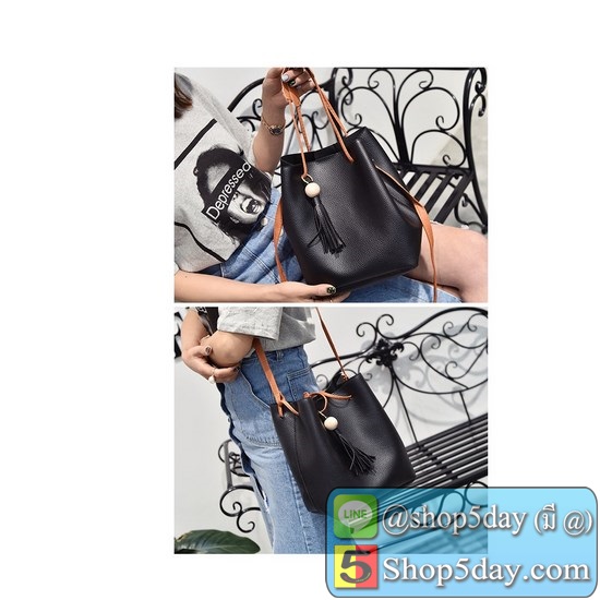 กระเป๋าสะพายไหล่ผู้หญิง ถือได้ พร้อมกระเป๋าใบเล็ก No.105
