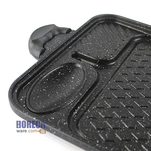 กระทะปิ้งย่างเหลี่ยมเคลือบเทปล่อน ตราลัคกี้เฟรม