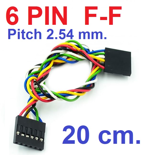 DuPont Cable 20cm 6Pin Female to Female 2.54mm.
