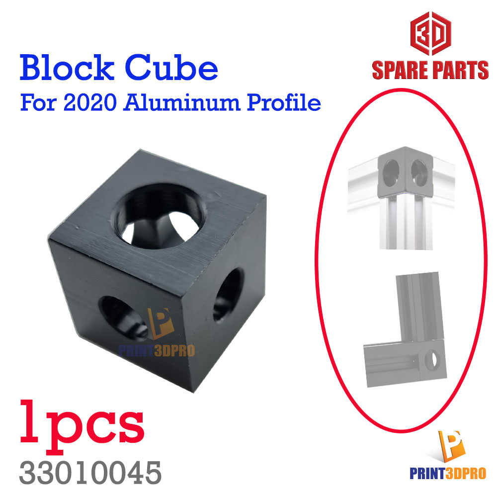3D Printer parts 2020 Aluminum Block cube aluminum block Black V-slots three-way connector bracket อุปกรณ์ยึดมุม