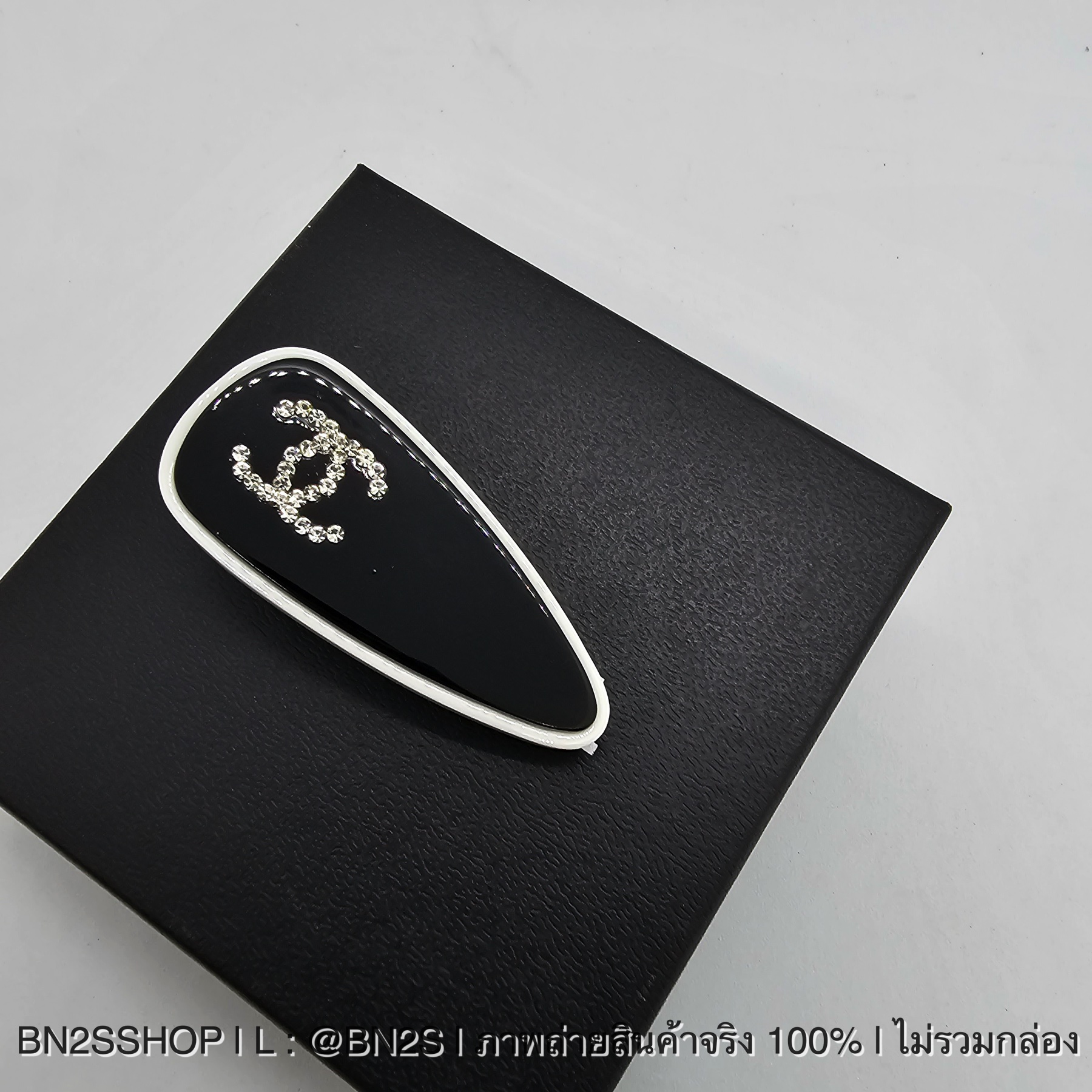 ดำ | CHANEL CC Print Logo Hair Clip กิ๊บติดผมโลโก้ ลายโลโก้ CC ตัวหนีบปากเป็ด สไตล์เกาหลี งานน่ารักมาก