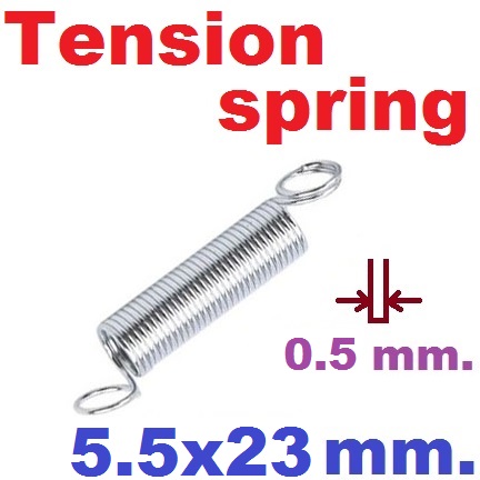 สปริงขดแบบดึง ขนาด 5.5x23 mm.Tension spring Extension spring Steel สปริงดึง สปริงเกี่ยว
