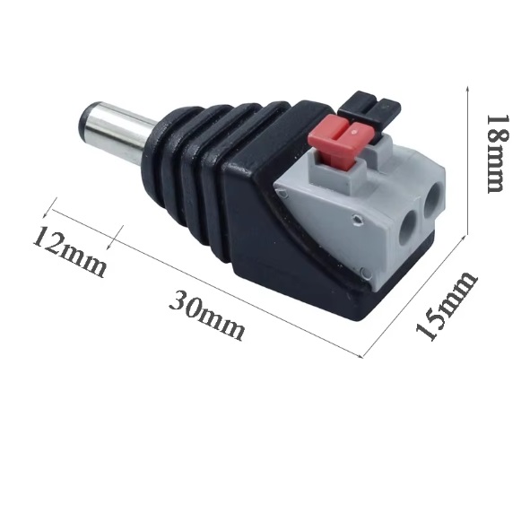 DC Power male 5.5X2.1mm Clip Spring Connector Adapter Plug Cable Pressed connected