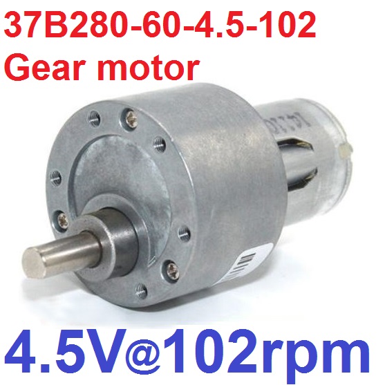 37B280-60-4.5-102 มอเตอร์เกียร์ 4.5V 102rpm แกนเพลา 6mm Geared motors, long axis motors, metal gear micro motors, micro-DC motor มอเตอร์ทดรอบ Gear Motor