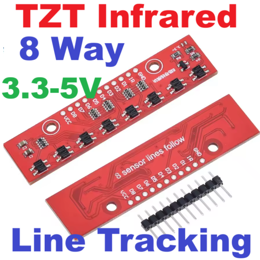 TZT Infrared Tracking Module Sensor Detection Module DIY For Arduino 8-Channel Infrared Detector Hunt Module 8bit Sensor Module