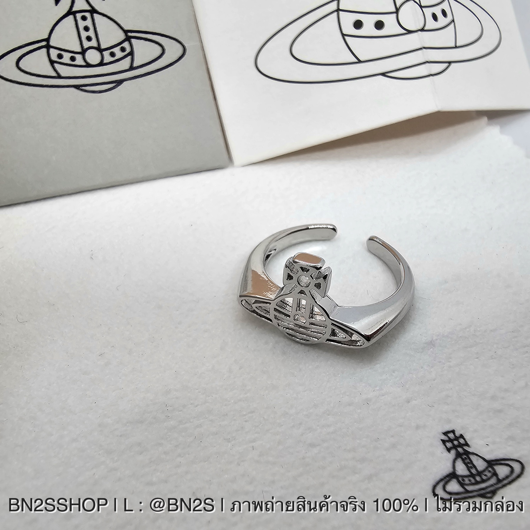 Vivienne Westwood Avon Ring แหวนวิเวียน อะไหล่เงิน หัวจี้ดาวเสาร์ ฟรีไซส์