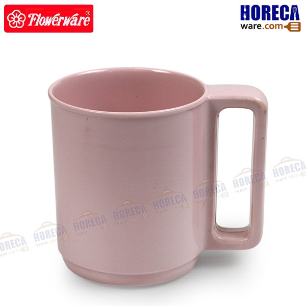 [Pink] Water cup with handle 3.25" Flowerware
