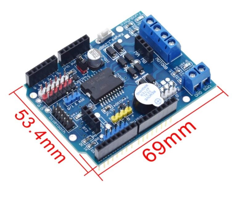 L298P PWM Speed Controller Dual High-Power H-bridge Driver Bluetooth Interface L298P Motor Shield Board for Arduino UNO R3