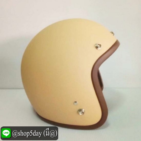 🔥AVEX หมวกกันน็อควินเทจคลาสสิค ราคาถูก รุ่นLB สีครีมด้าน คิ้วน้ำตาล ผ้าน้ำตาล