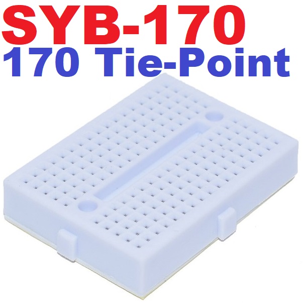 บอร์ดทดลอง 170 รู SYB-170 ขนาด 35x47x8.5 mm. สีขาว Protoboard Breadboard โฟโต้บอร์ด