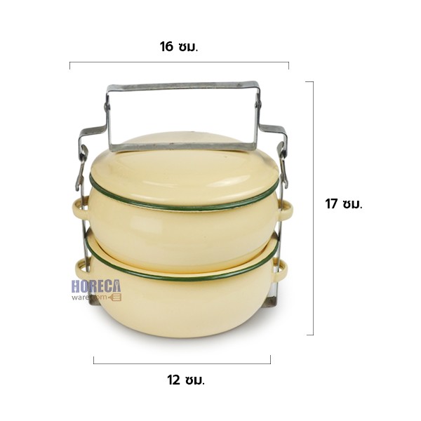 Happy-round enamel lunch box 12/2 Rabbit-Happy