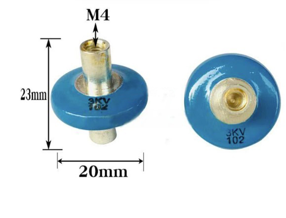 1nF (102) 3kV 20mm 1000pf Ceramic Doorknob Capacitor Blue high frequency machine spark filter button high voltage ceramic dielectric capacitor