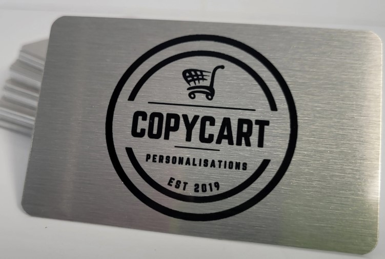 นามบัตรอลูมิเนียมว่างเปล่า สีเงิน ขนาด 86x54mm. หนา 0.45มม.1 กล่องมี 50 แผ่น Silver Aluminum Alloy Card Engraving Metal Business Access Business Card Blank Thickness 0.45mm.