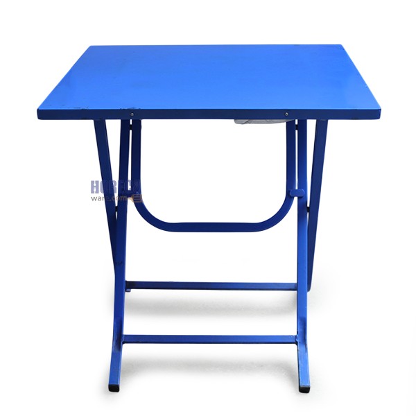 โต๊ะโค้ก โต๊ะเบียร์ ขาพับแบบจตุรัส สีน้ำเงิน 70x70ซม. ตราเอ็นเอฟ