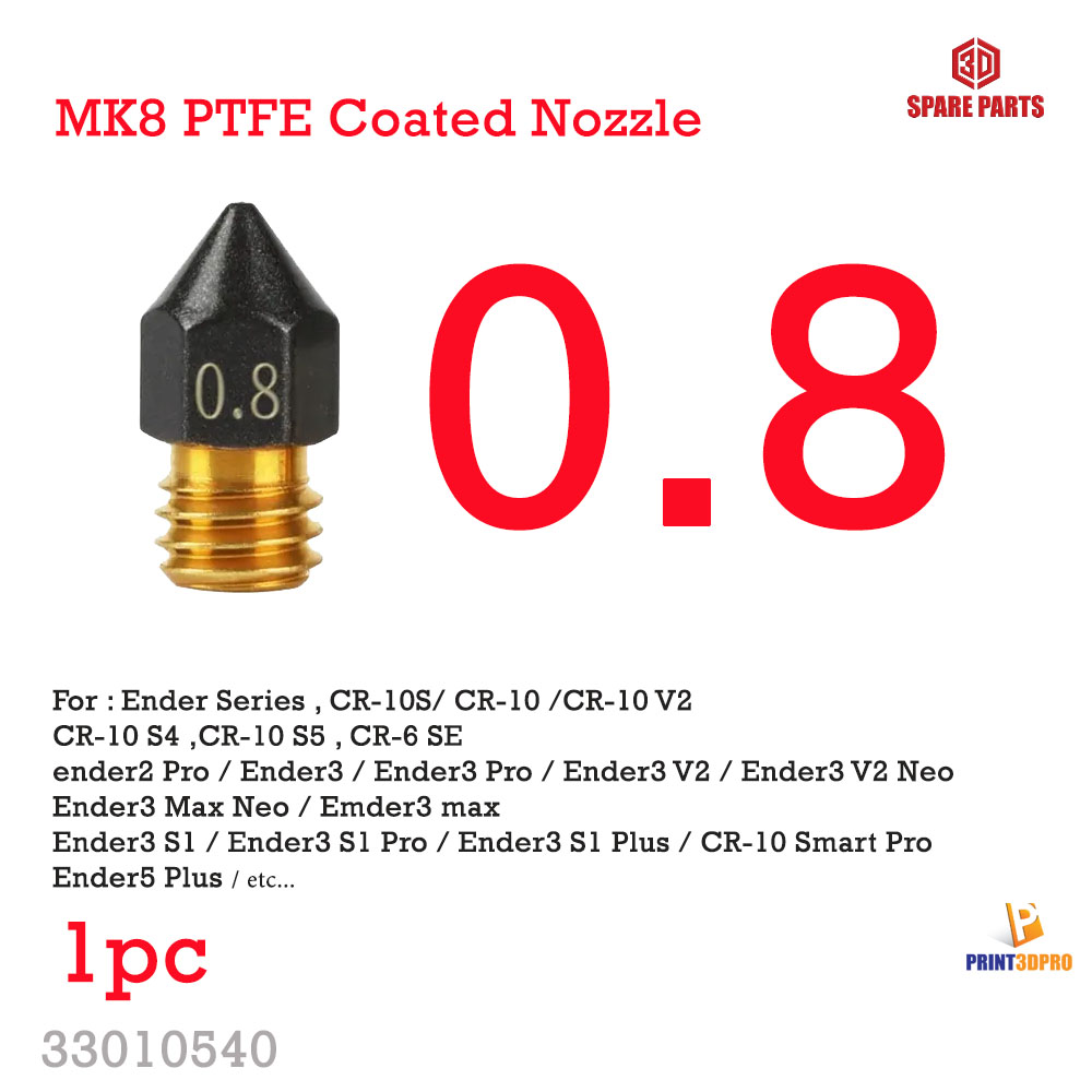 3D Printer Part MK8 PTFE Coated Nozzle