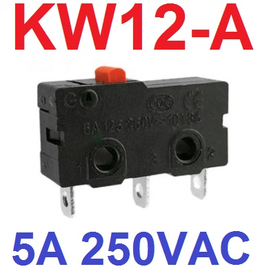 ไมโครสวิตช์ KW12-A 5A 250VAC 3 Pin Limit Switch Micro Switch Without Lever สวิทช์