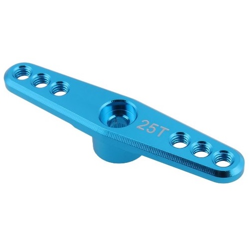 25T standard servo swing Double Sided arm สีน้ำเงิน Half arm Blue color digital servo metal rudder arm steering wheel
