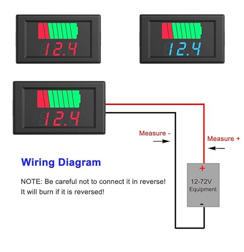 Battery Meter Display 12V-60V Display blue Electric Vehicle DC Digital Display Lithium Battery Car Voltage Meter