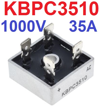 KBPC3510 ไดโอดบริดจ์ 1000V 35A Single phase rectifier bridge square bridge pile foot current voltage copper foot original