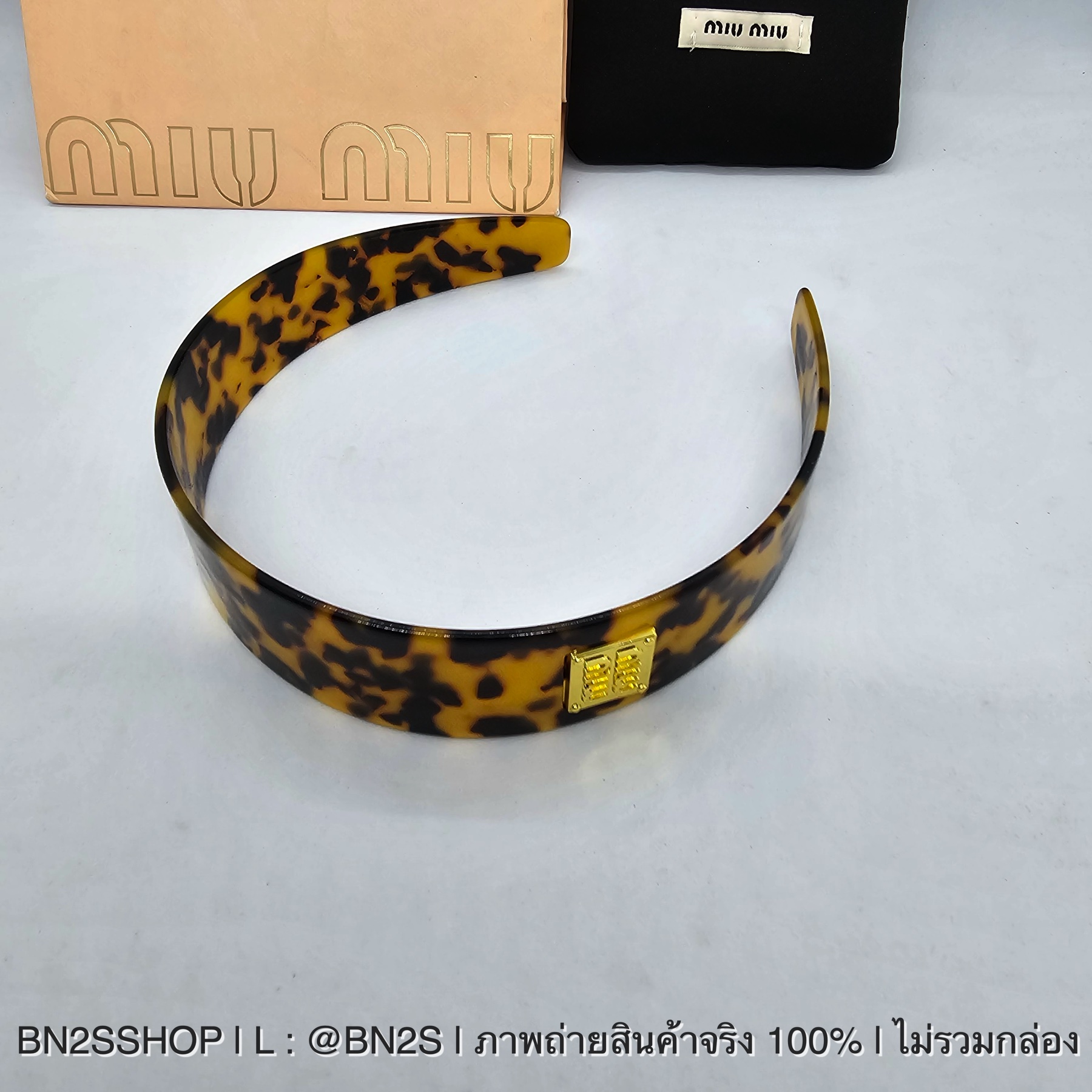 ที่คาดผม | MIU MIU Plexiglas Headband and hair clip สี Tortoiseshell/Gold รวมรุ่น ที่คาดผม กิ๊บติดผม มิว มิว สีน้ำตาลลายกะ ติดโลโก้